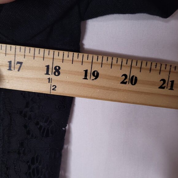 Rebecca Taylor Top Small Black Linen Lace Knit Floral - Picture 8 of 13